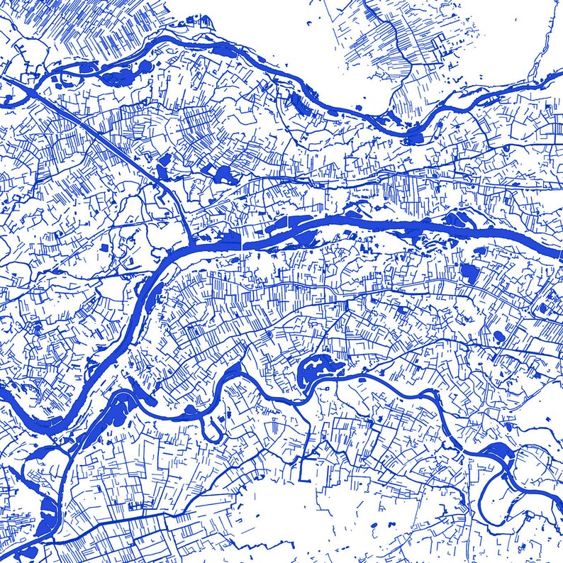 Nederland Waterkaart – Digitale download in ultrahoge resolutie