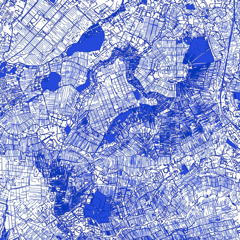 Nederland Waterkaart – Digitale download in ultrahoge resolutie