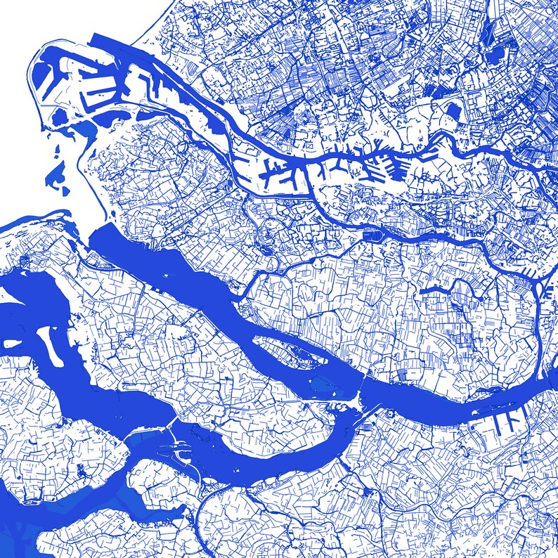 Nederland Waterkaart – Digitale download in ultrahoge resolutie