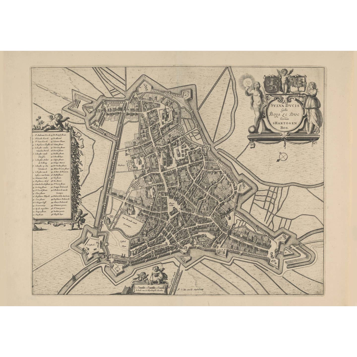 Historische Kaart Den Bosch 1652 – Stadsplattegrond ’s-Hertogenbosch | Blaeu Gouden Eeuw