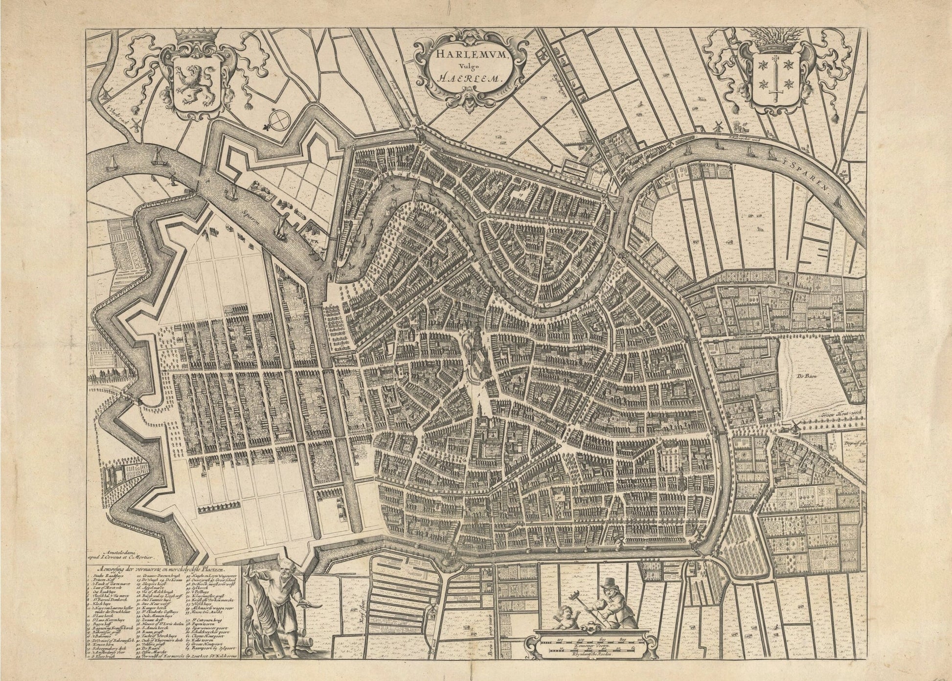 Historische Kaart Haarlem 1652 – Oude Stadsplattegrond uit de Gouden Eeuw | Blaeu