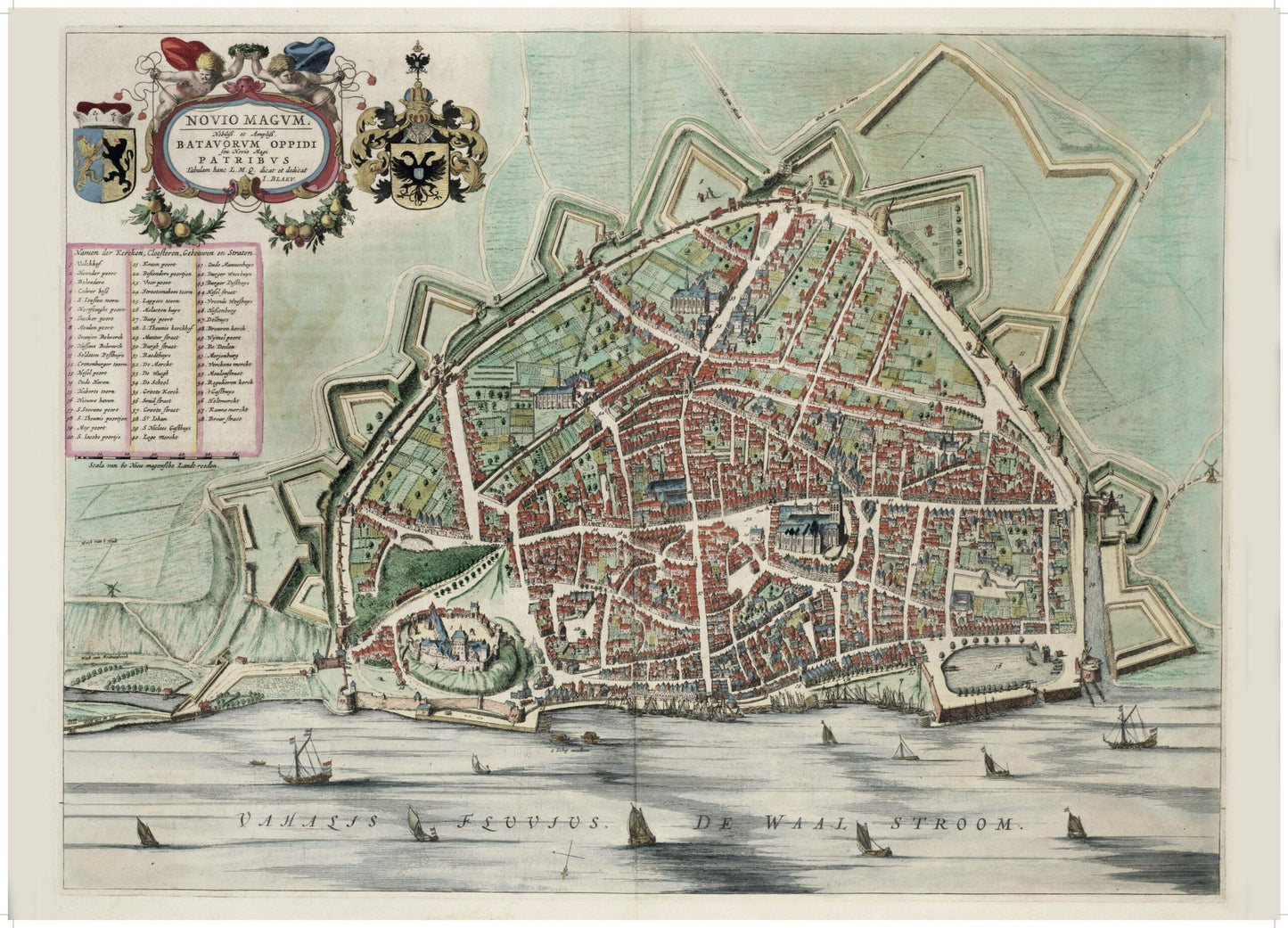 Historische Kaart Nijmegen 1649 – Stadsplattegrond Novio Magum | Gouden Eeuw Atlas