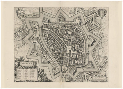 Historische Kaart Zwolle 1652 – Stadsplattegrond Swolla | Blaeu Gouden Eeuw
