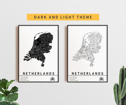 Kaart van Nederland met stadsnamen en wegen – Digitale download⁵