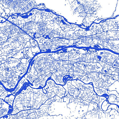 Nederland Waterkaart – Digitale download in ultrahoge resolutie