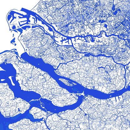 Nederland Waterkaart – Digitale download in ultrahoge resolutie