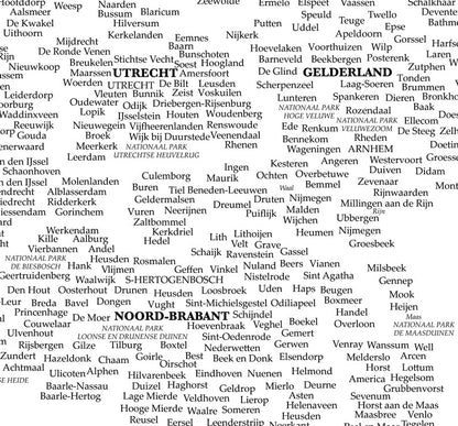 Typografische Nederland Kaart – Digitale Download