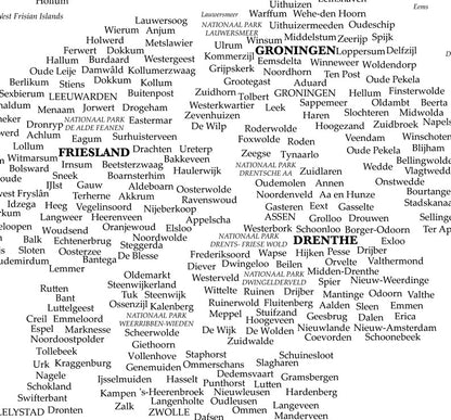 Typografische Nederland Kaart – Digitale Download