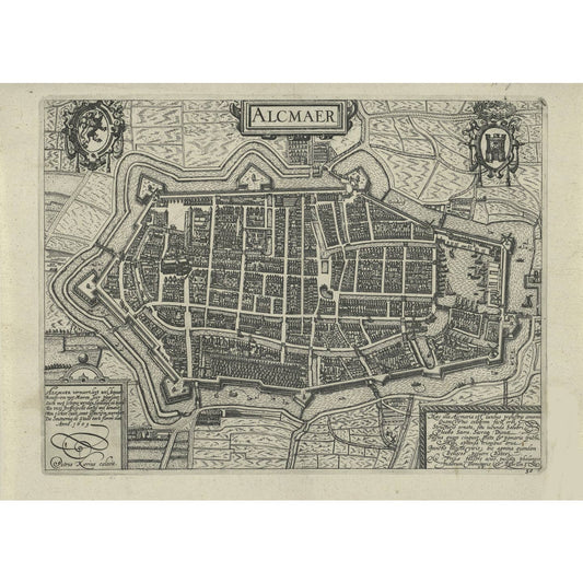 Historische Kaart Alkmaar 1612 – Stadsplattegrond Alcmaer | Blaeu Kopergravure
