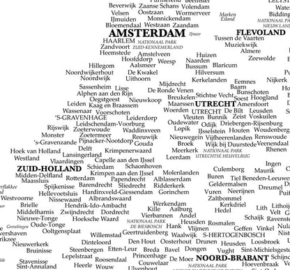 Typografische Nederland Kaart – Digitale Download