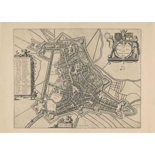 Historische Kaart Den Bosch 1652 – Stadsplattegrond ’s-Hertogenbosch | Blaeu Gouden Eeuw