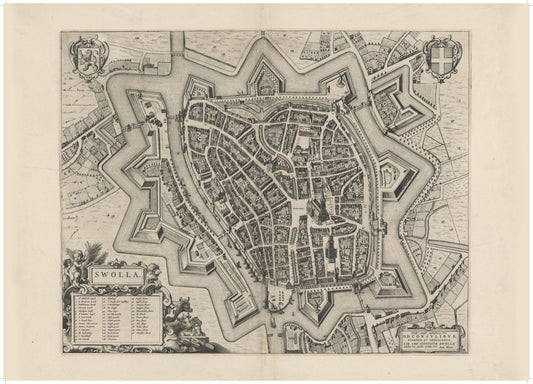 Historische Kaart Zwolle 1652 – Stadsplattegrond Swolla | Blaeu Gouden Eeuw
