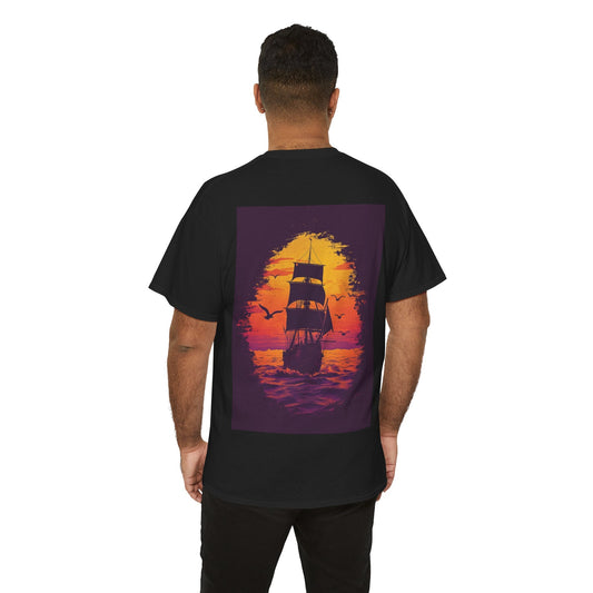 TDA Retro Ship T-Shirt - Zwart / S - T-Shirt