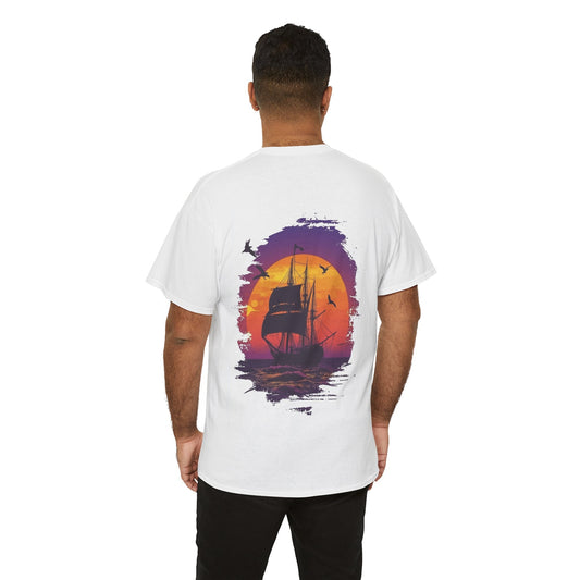 TDA Ship Sunset T-Shirt - Wit / S - T-Shirt