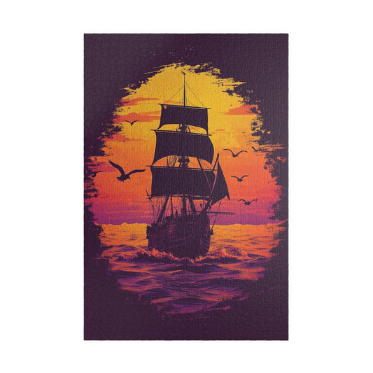 VOC bij Zonsondergang - Legpuzzel - 1014 pcs (Vertical) - Puzzle