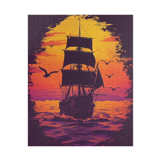 VOC bij Zonsondergang - Legpuzzel - 520 pcs (Vertical) - Puzzle
